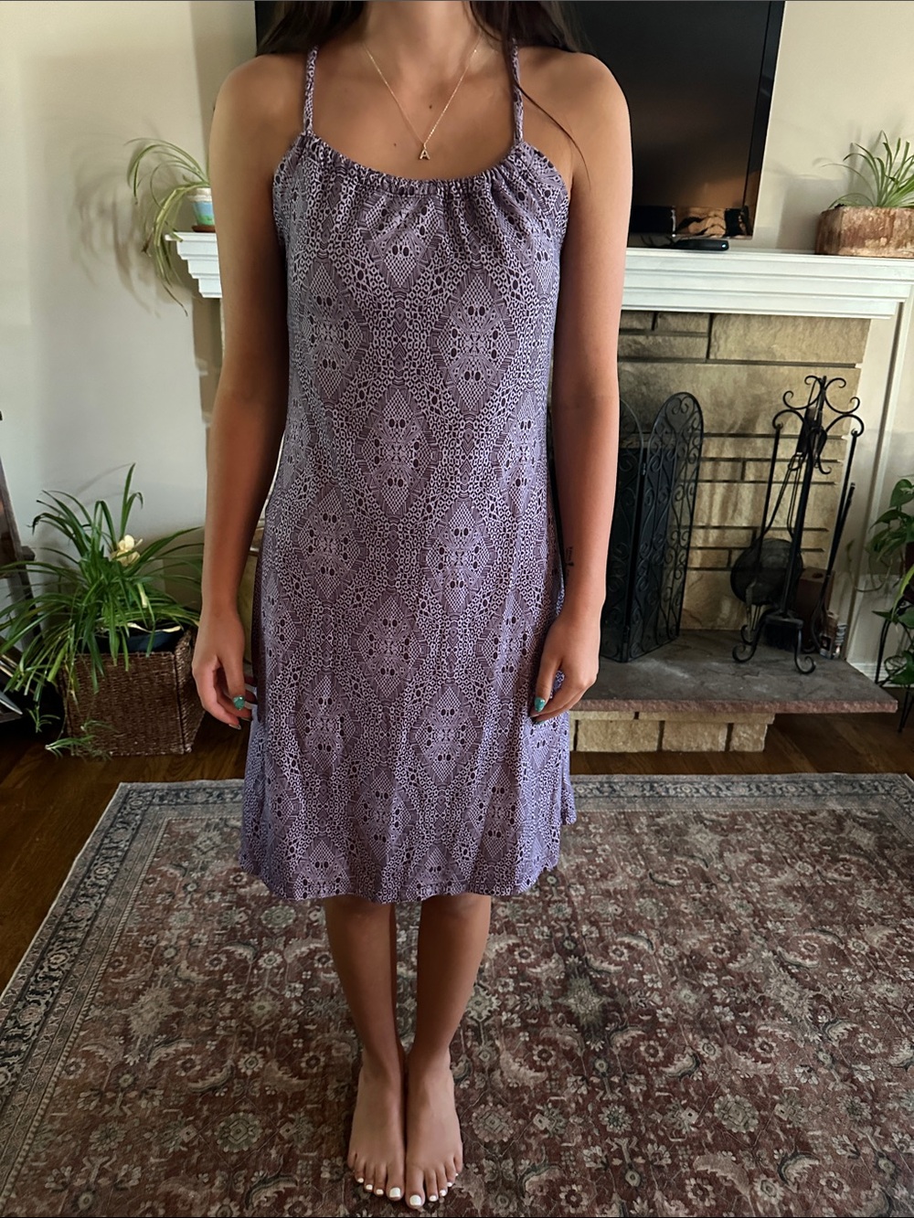 Patagonia Lavender Purple Printed Mini Dress